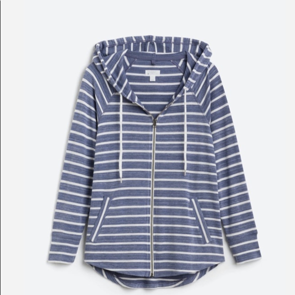 Market & Spruce Low Zip Up Hooded Knit